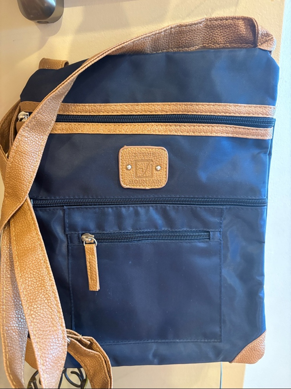Stone Mountain Navy &Brown Crossbody Bag